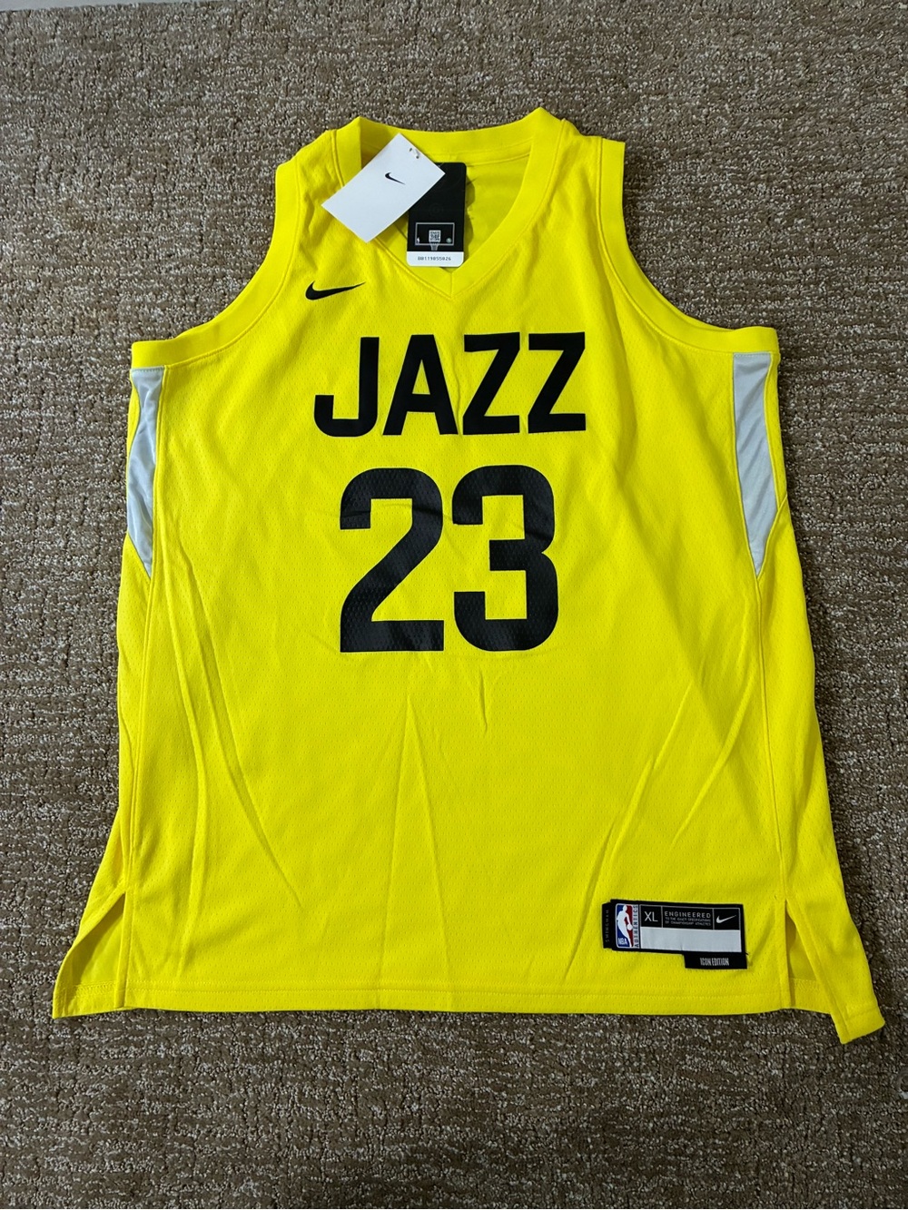 NBA Yellow Utah Jazz 23 Jersey - Size XL